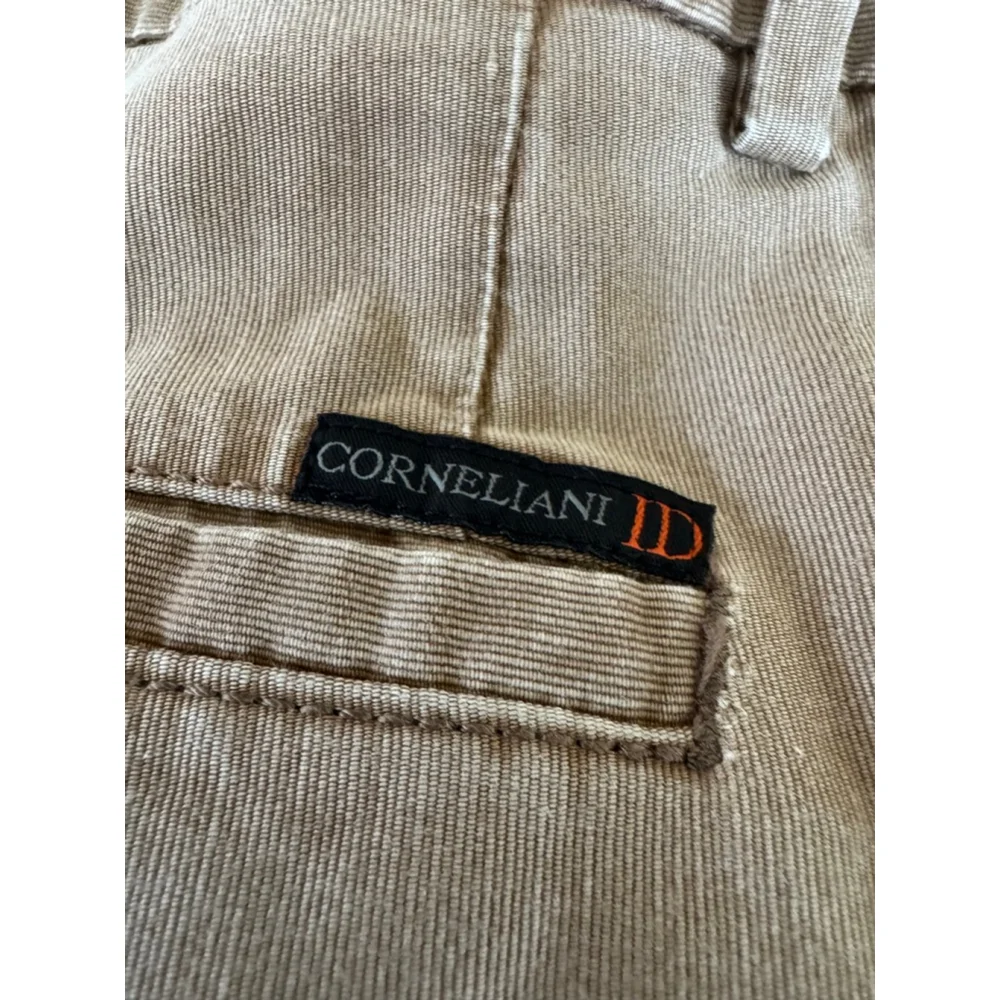 Corneliani Beige Cotton Linen Trousers Men's Size 60